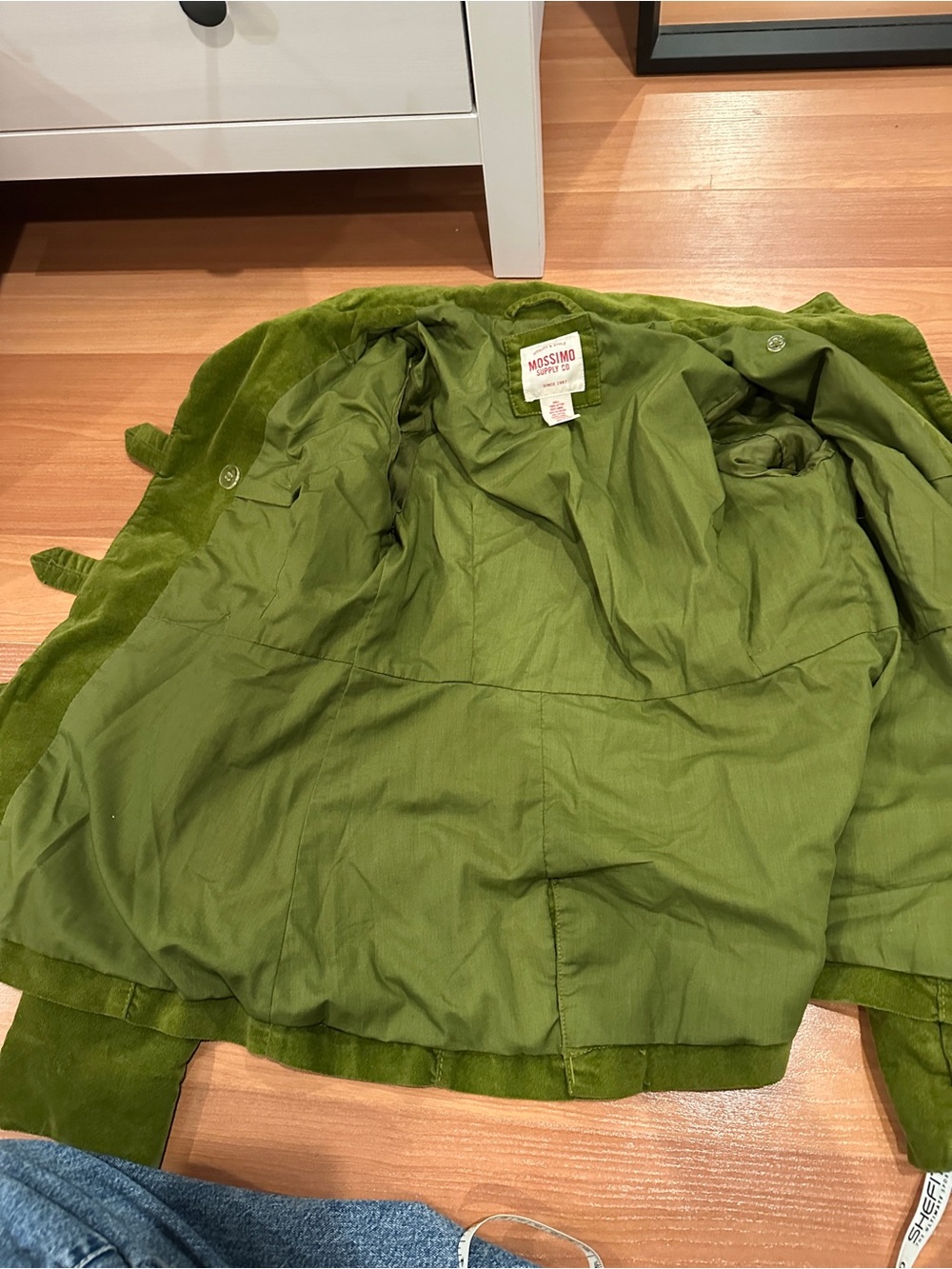 Mossimo Supply Co. Green Double-Breasted Corduroy Pea Coat - Picture 2 of 7